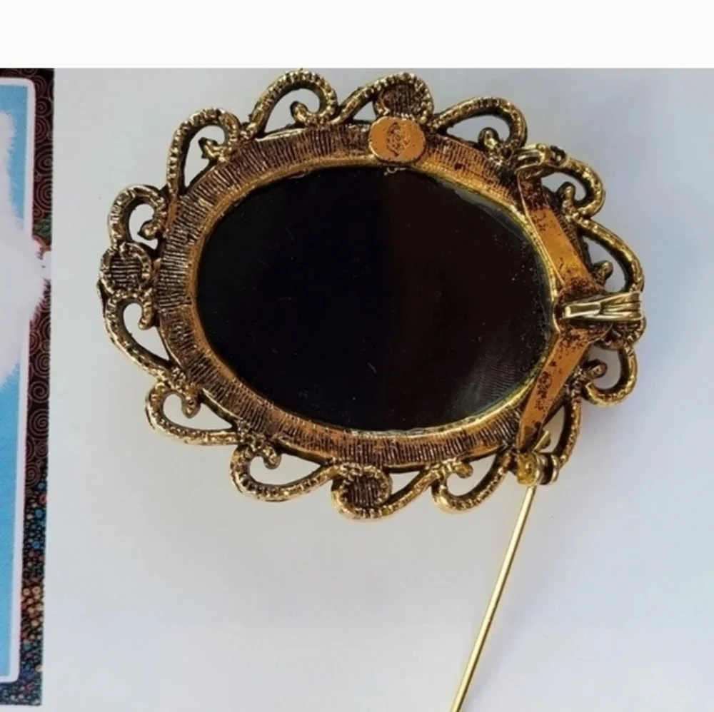 Vintage Transfer Spanish bull‎ pendant brooch
